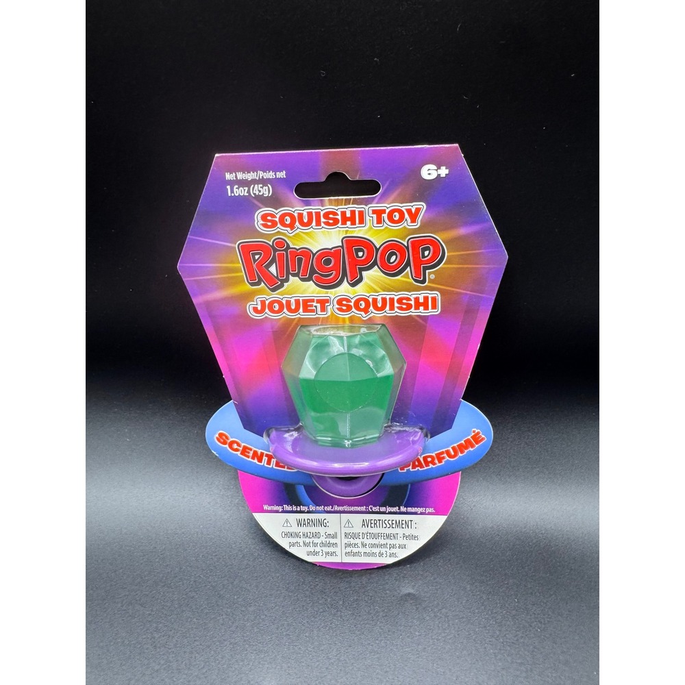 Ring Pop Scented Squishi Toy Green Gem Purple Base Fidget Sensory Toy NIP